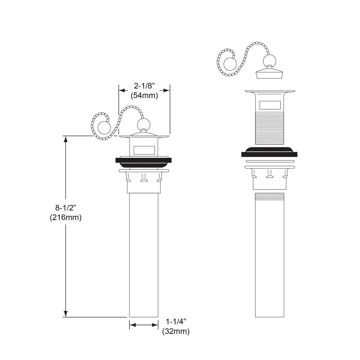 chrome drain fitting plated brass