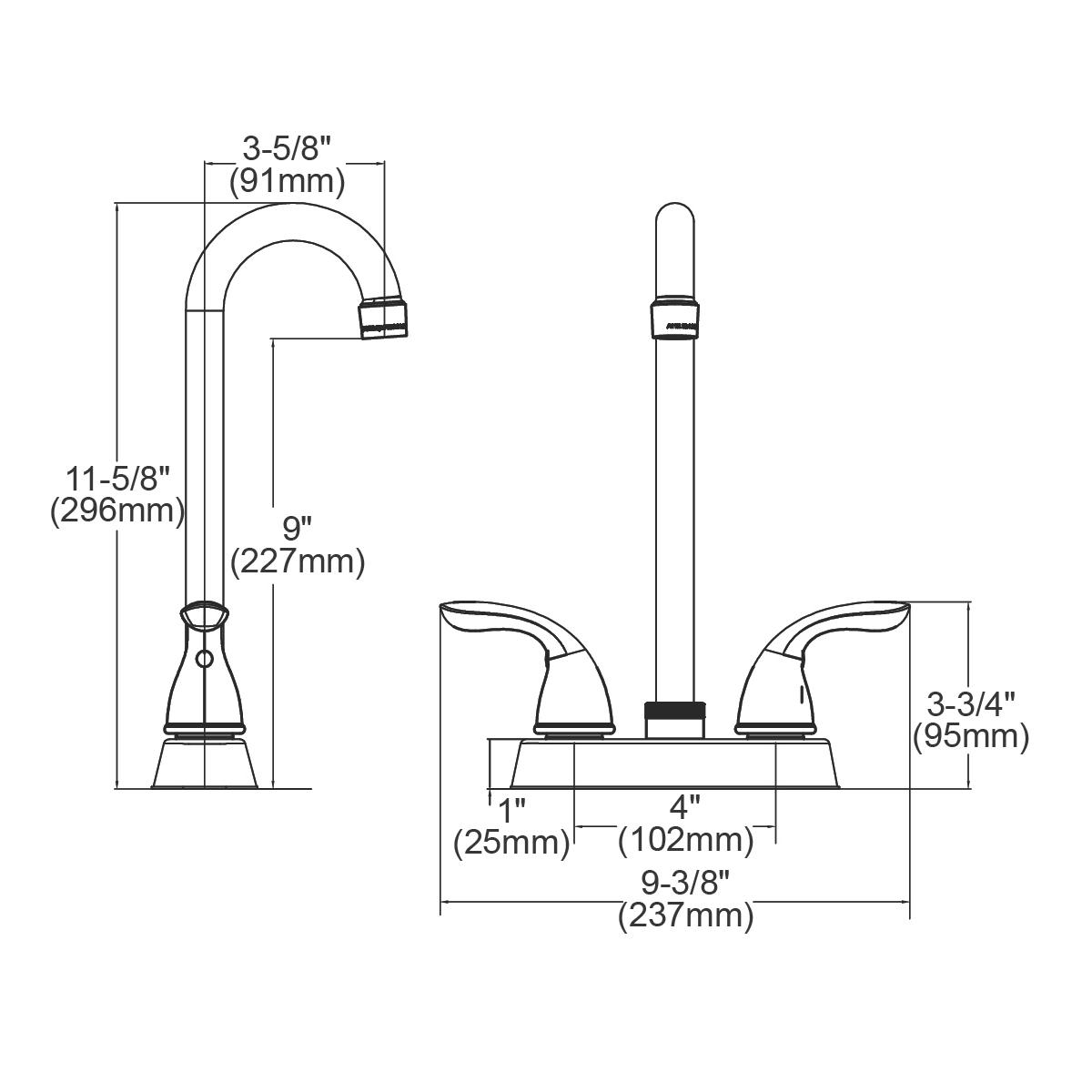 chrome deck mount faucet