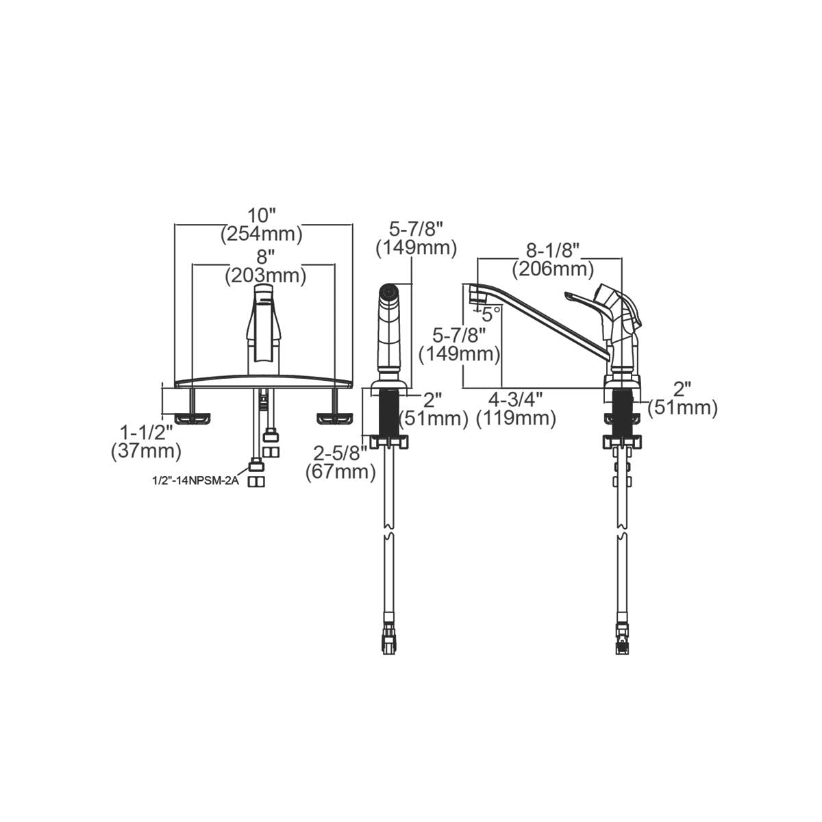 chrome deck mount faucet