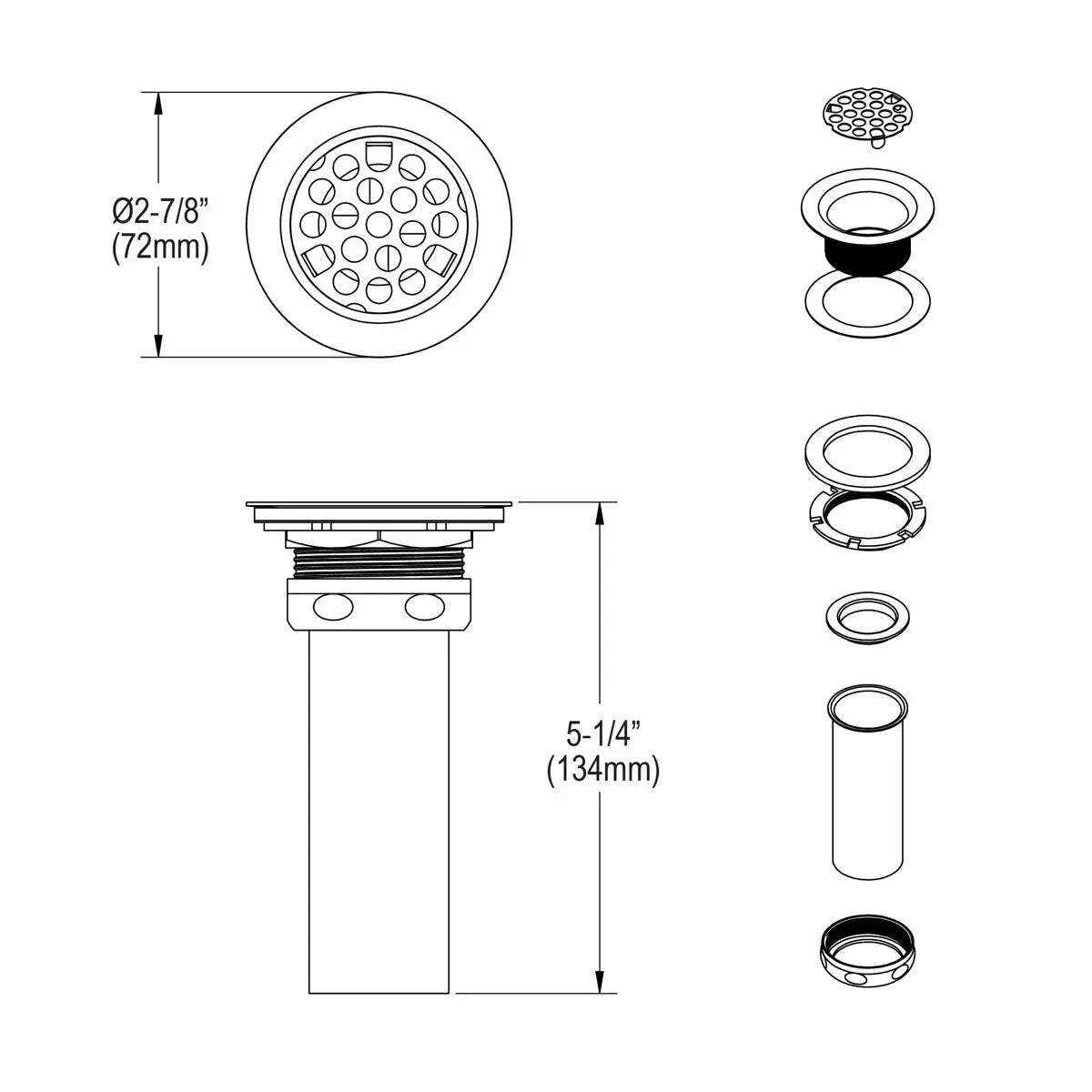polished stainless steel strainer