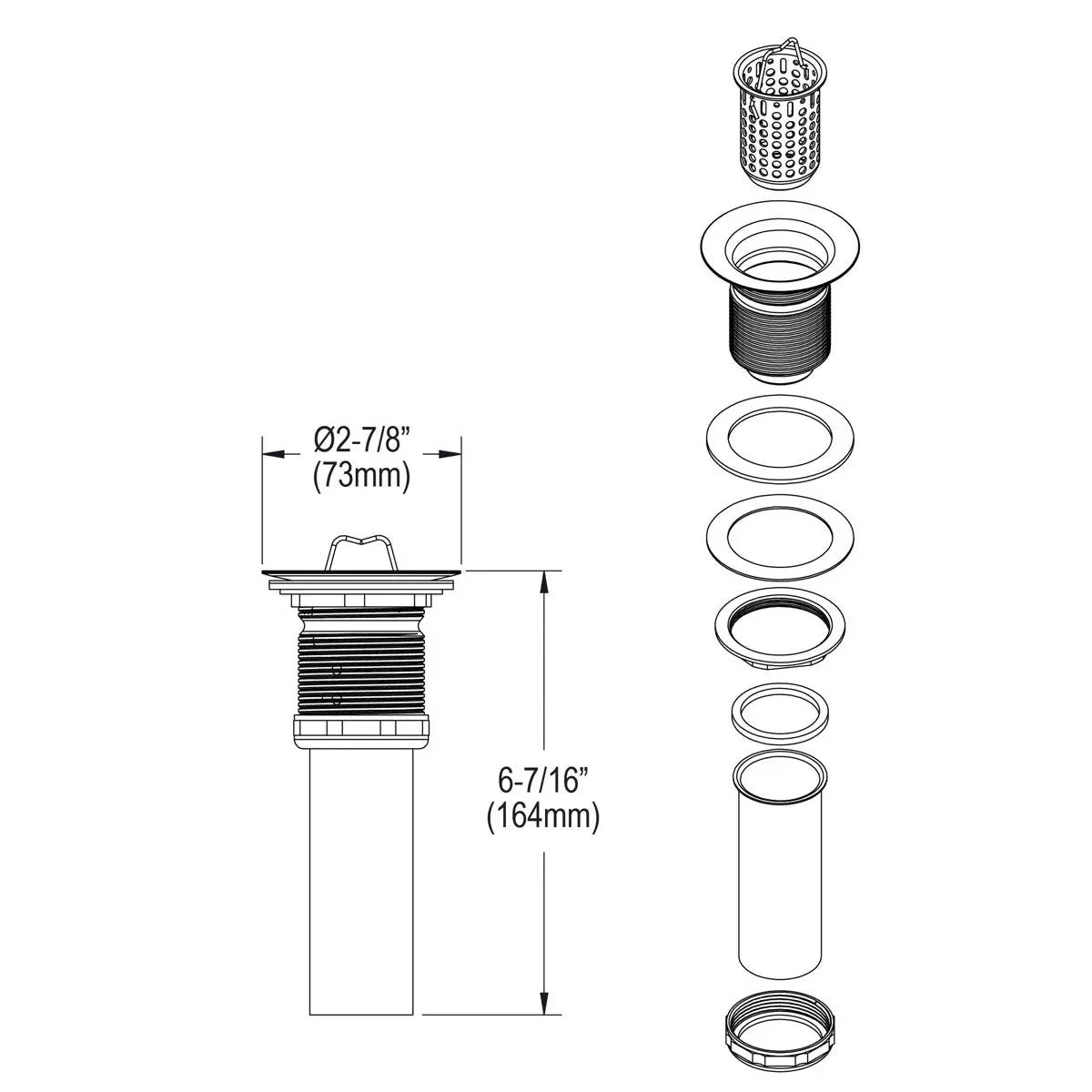 polished stainless steel drain deep strainer basket