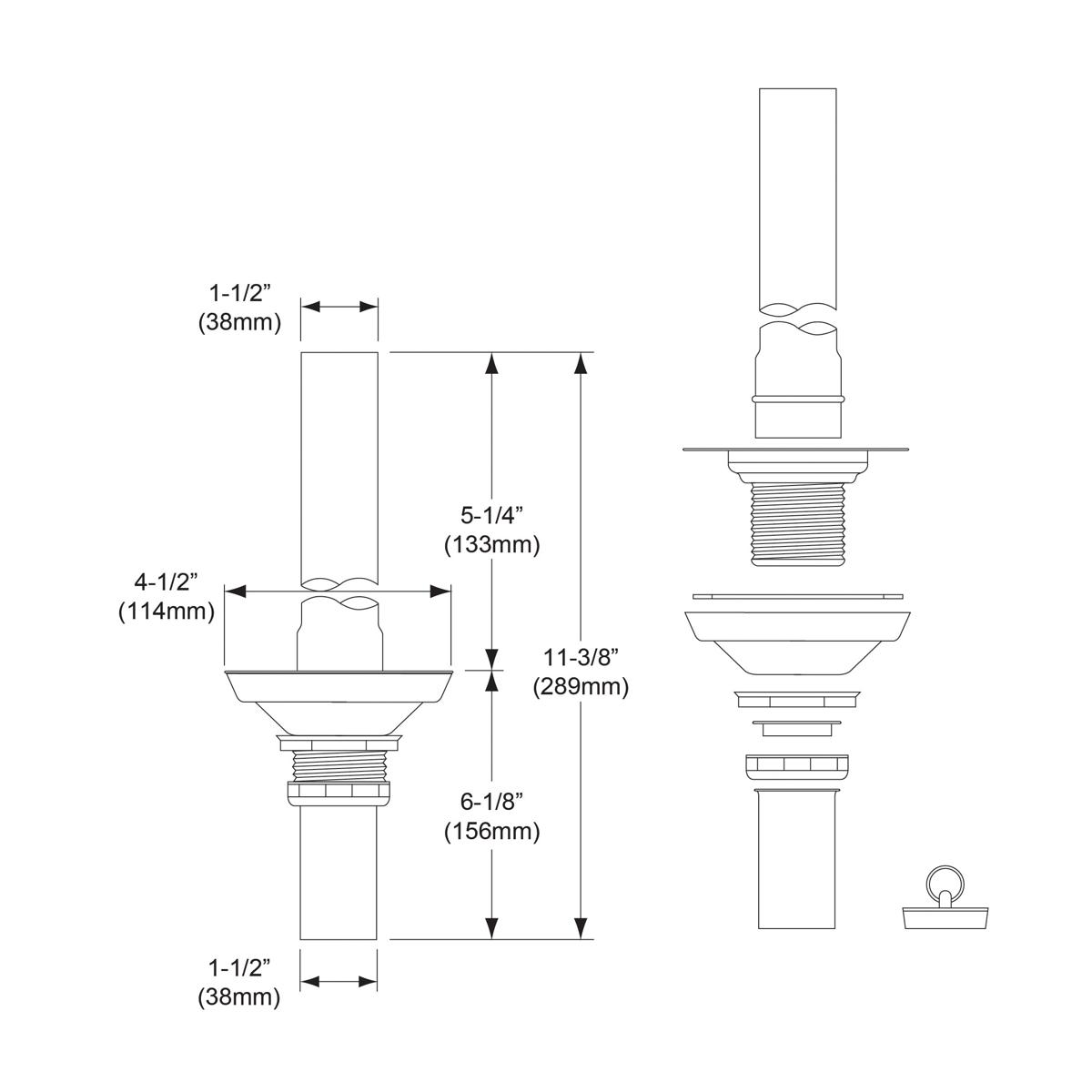 polished stainless steel drain