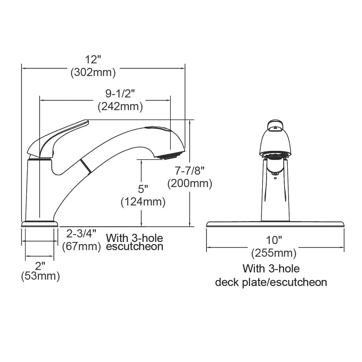 chrome deck mount kitchen faucet