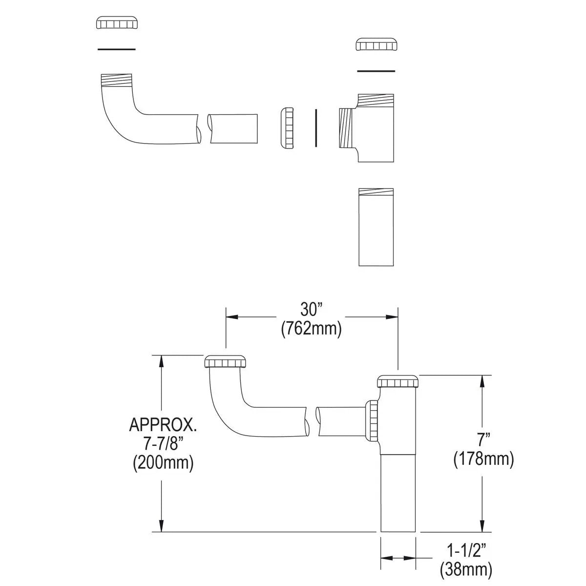 chrome drain fitting end outlet