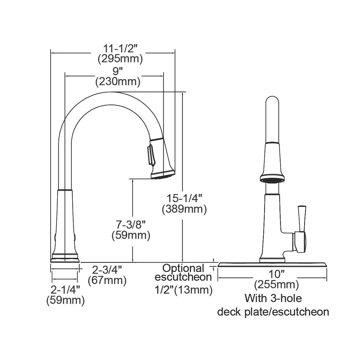 chrome deck mount kitchen faucet