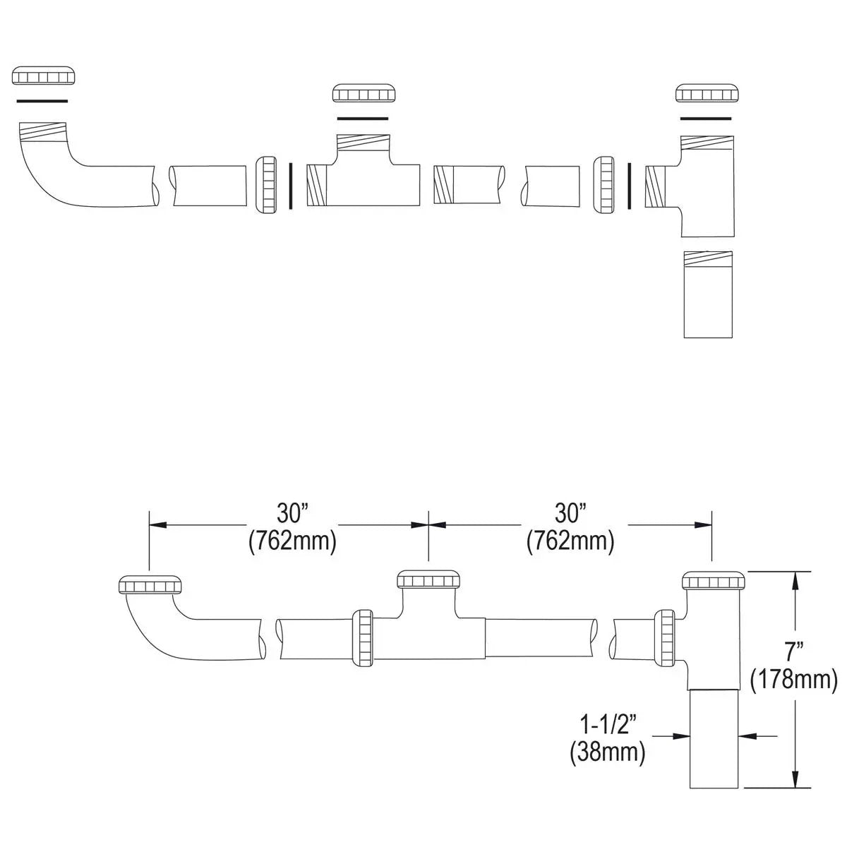 drain fitting end outlet