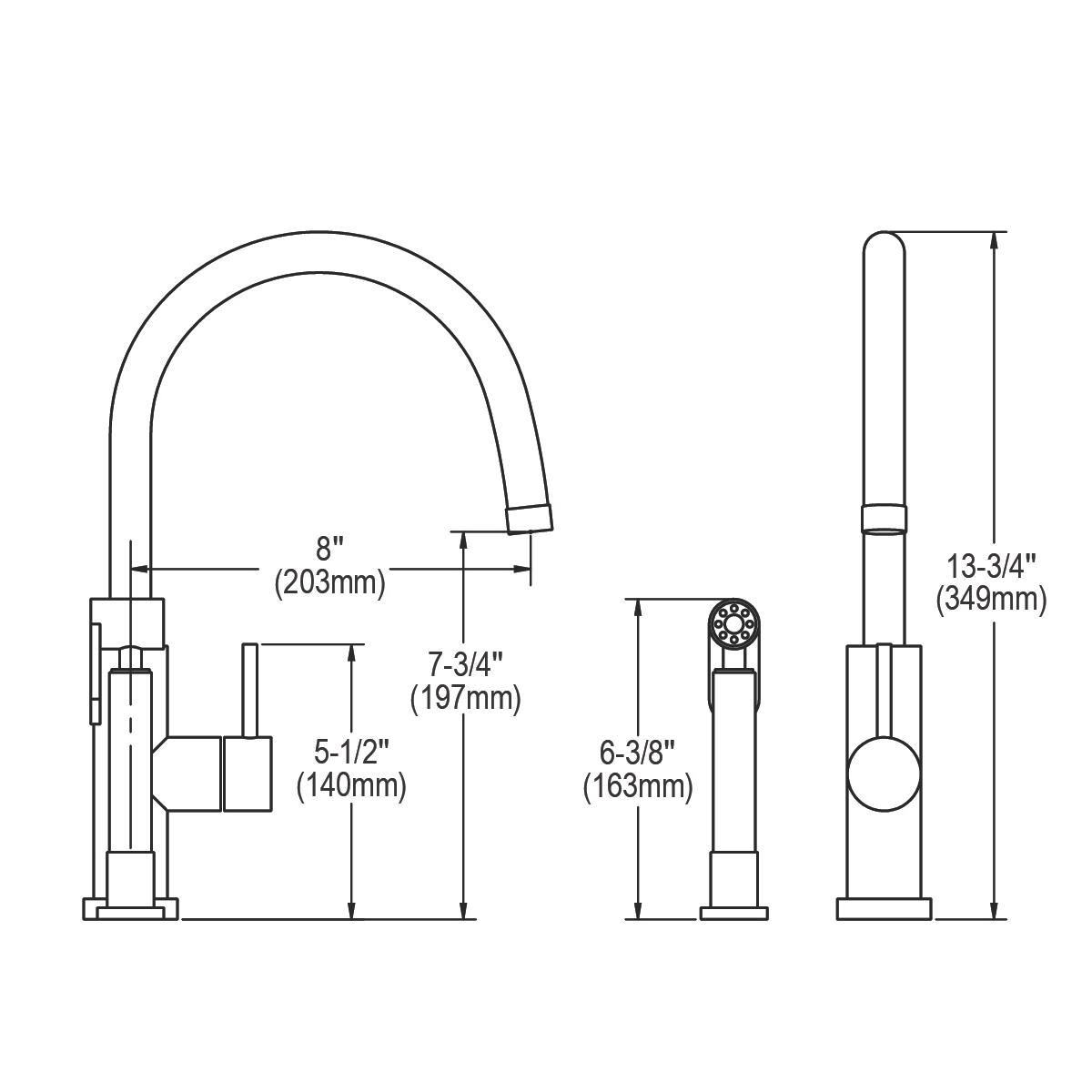 satin stainless steel kitchen faucet