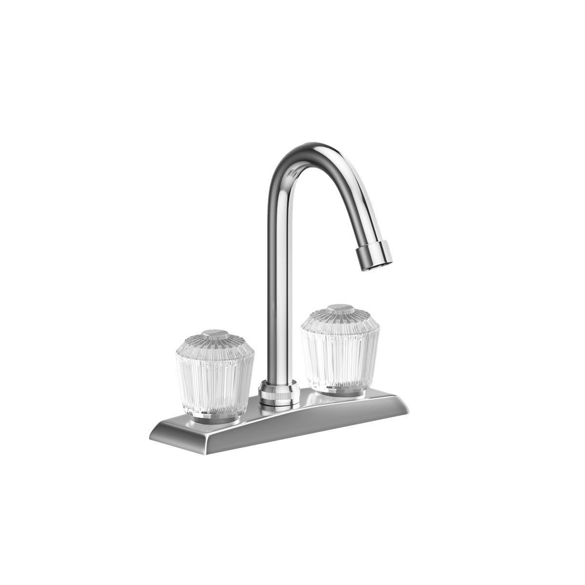 chrome deck mount faucet