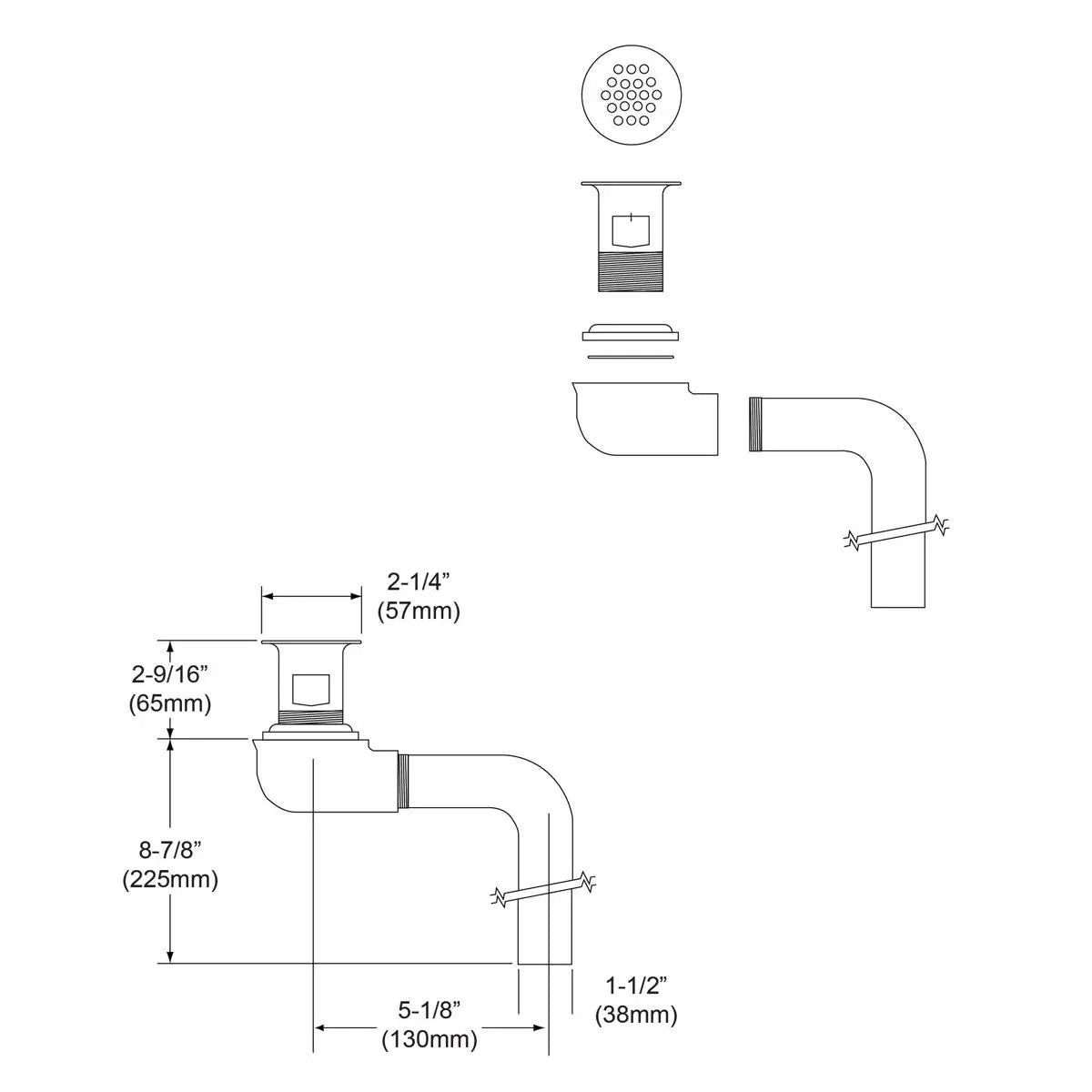 chrome drain outlet