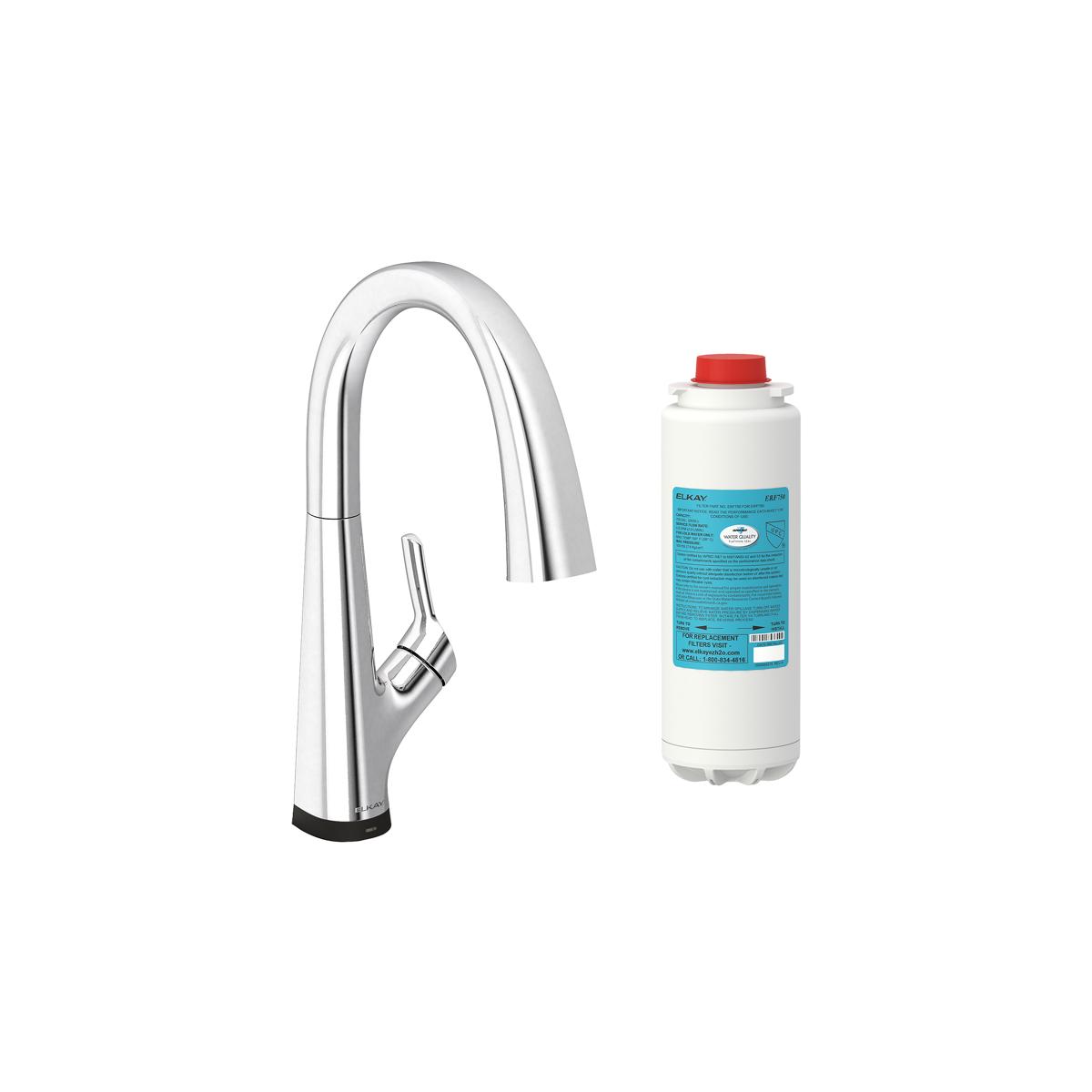 chrome 2-in-1 kitchen faucet