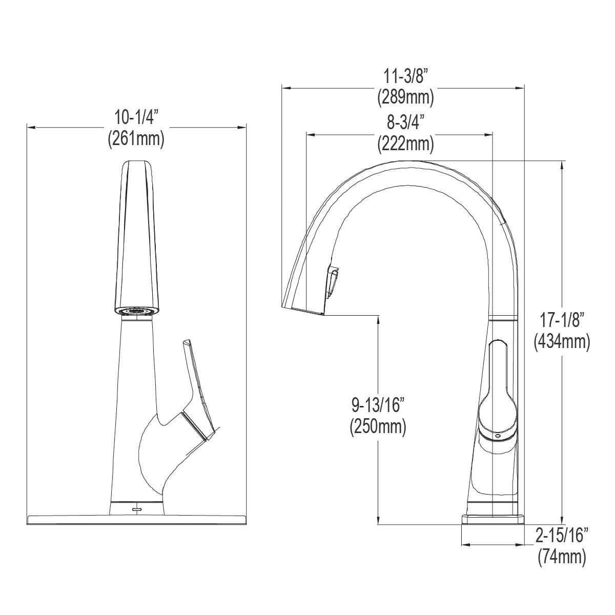 chrome 2-in-1 kitchen faucet