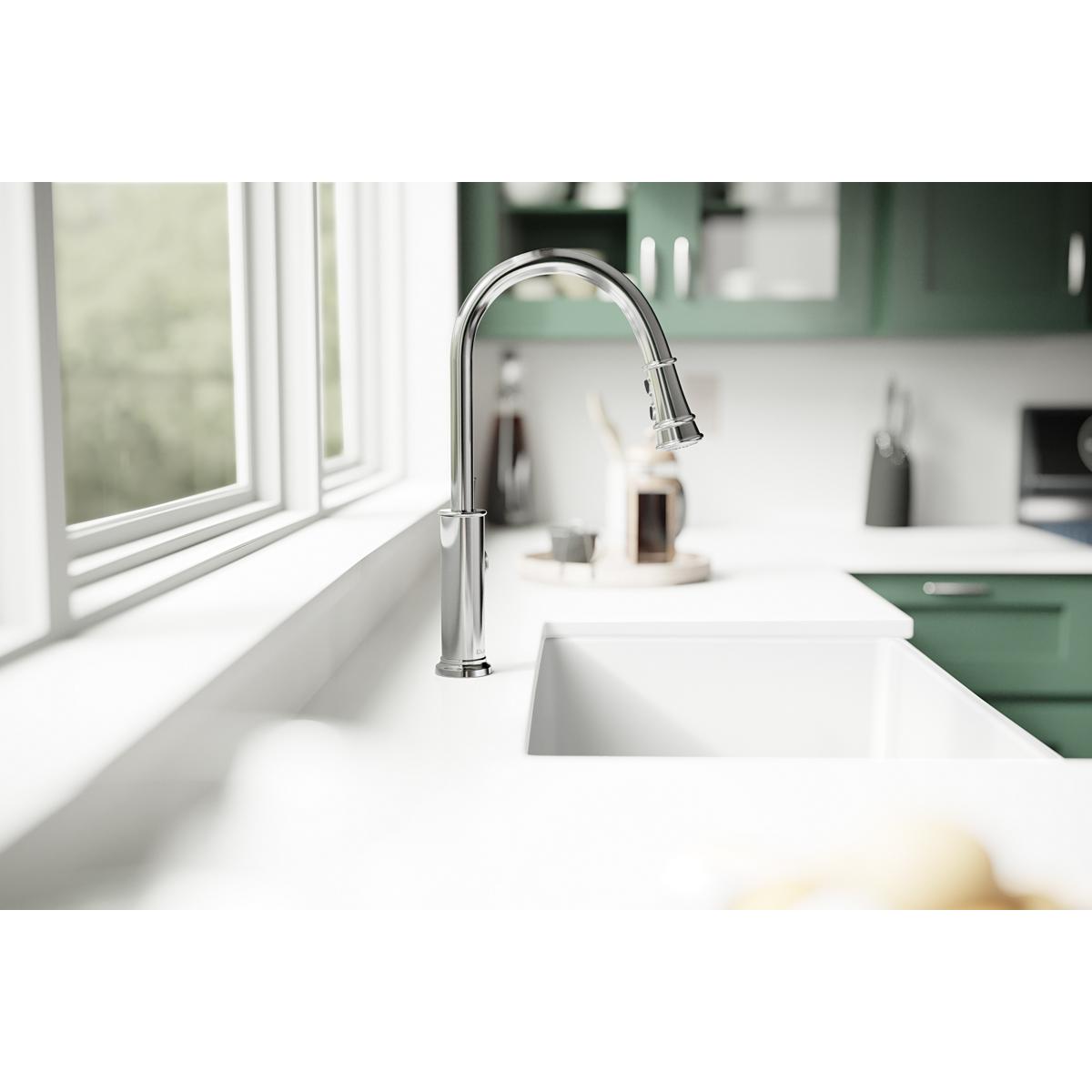 chrome kitchen faucet