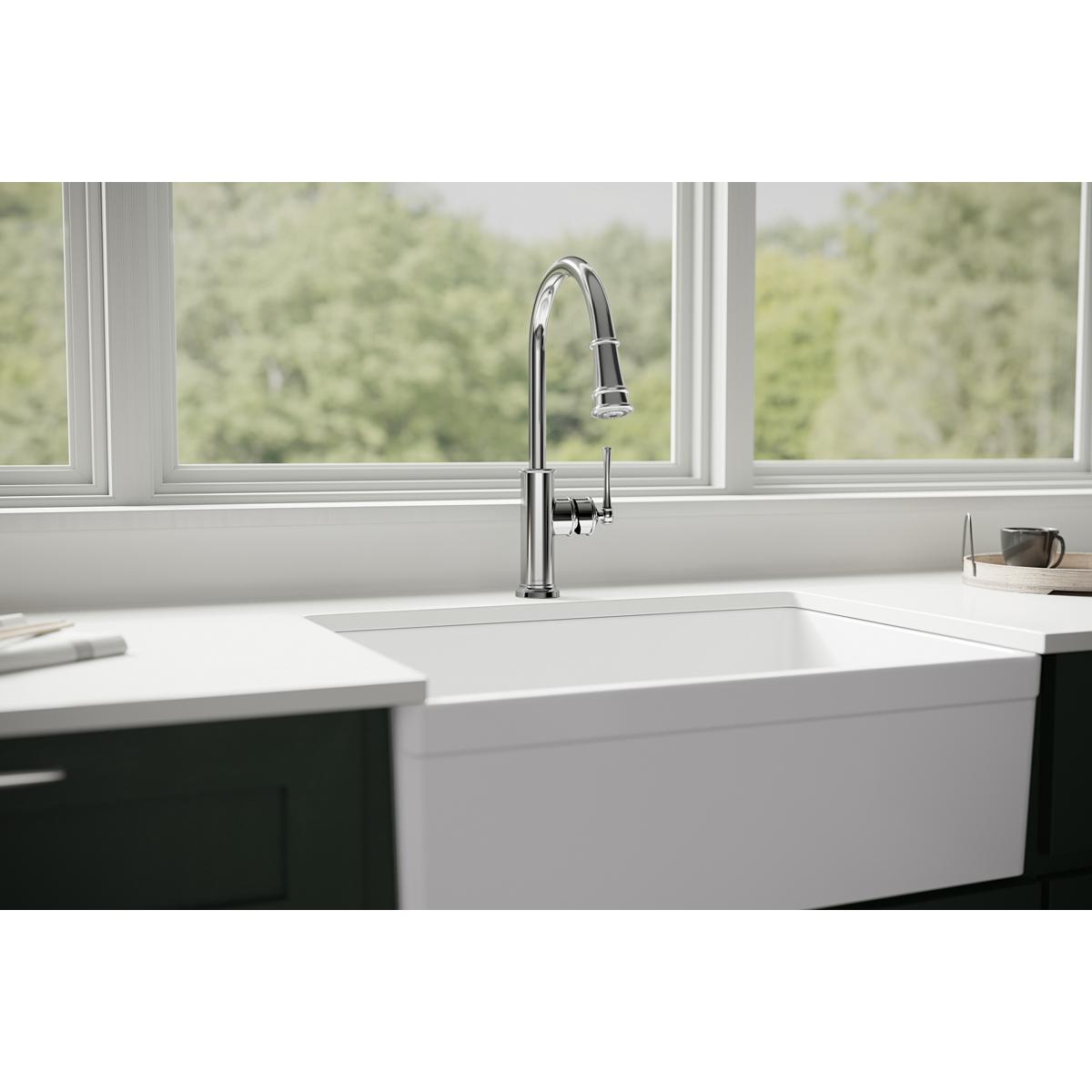 chrome kitchen faucet