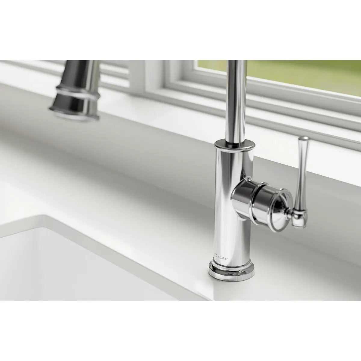 chrome kitchen faucet