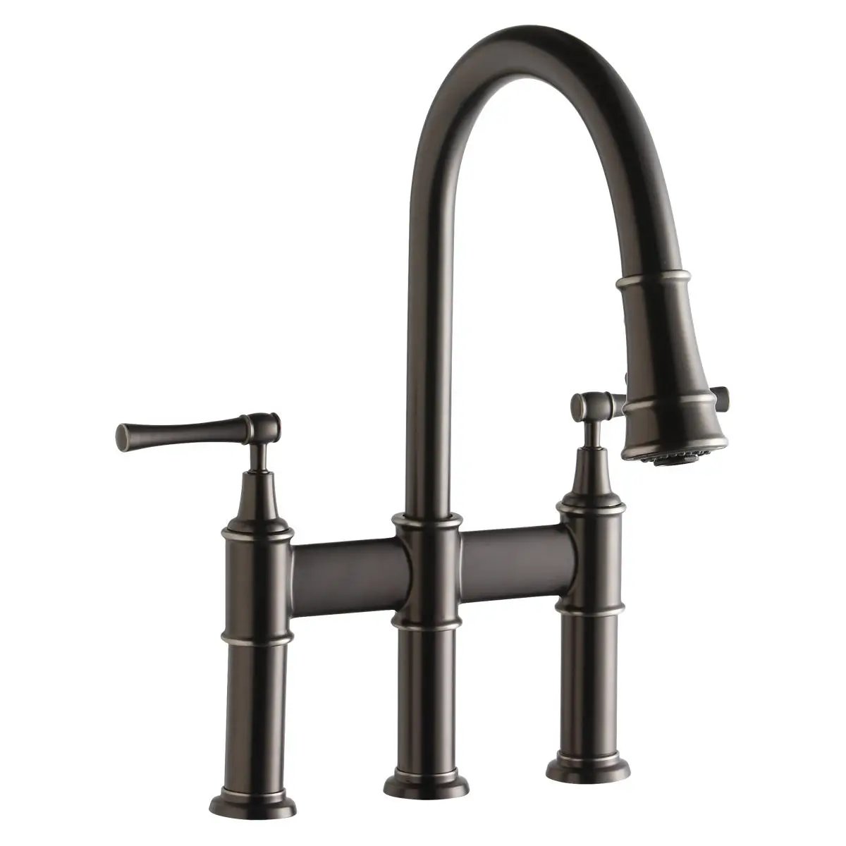 Elkay Explore Three Hole Bridge Faucet with Pull-down Spray and Lever Handles by Elkay