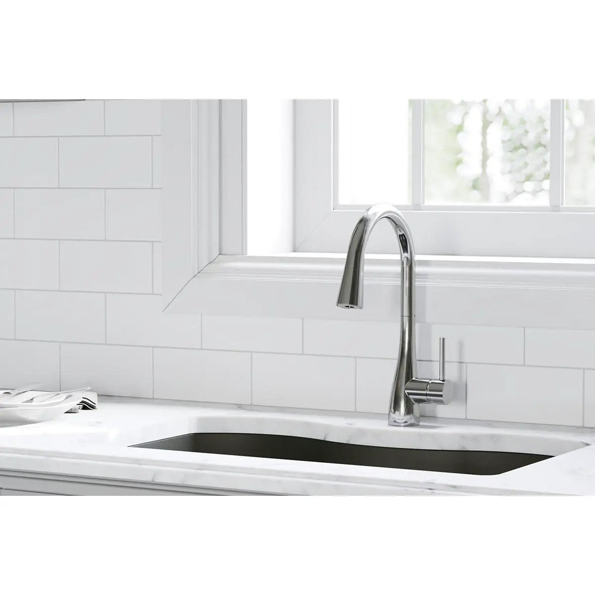 chrome kitchen faucet
