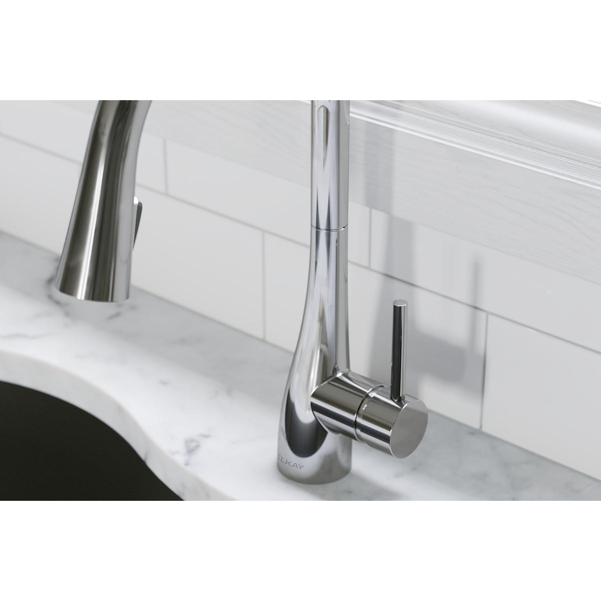 chrome kitchen faucet