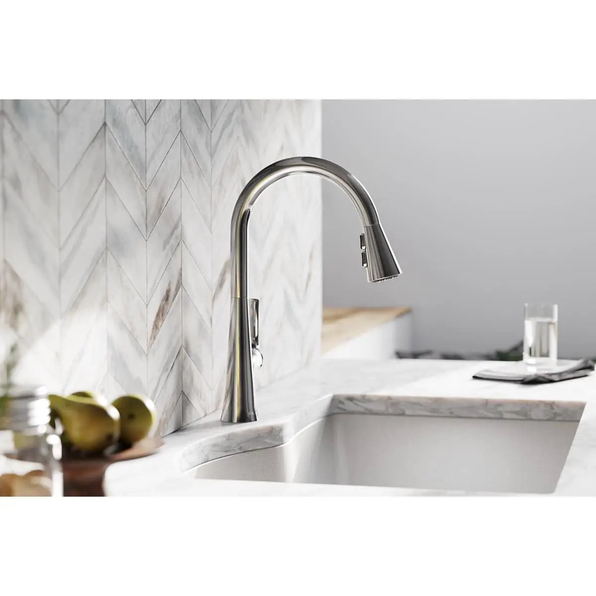 chrome kitchen faucet