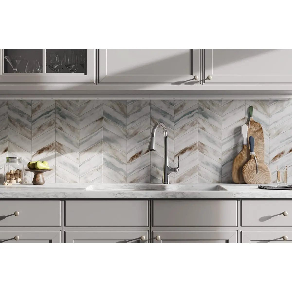 chrome kitchen faucet