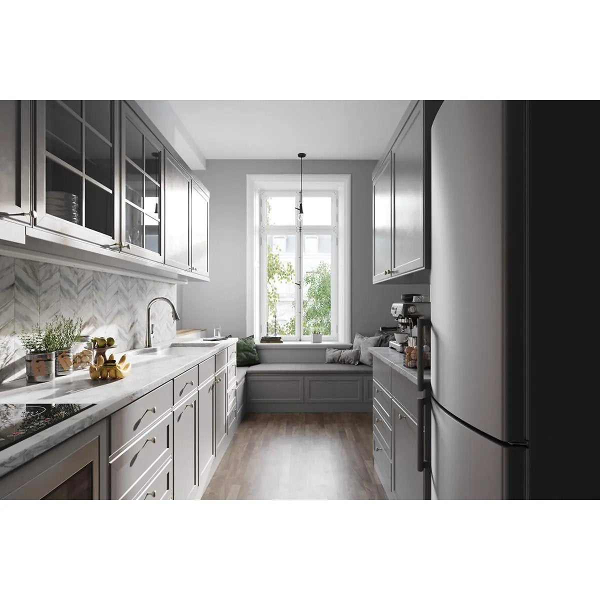 chrome kitchen faucet