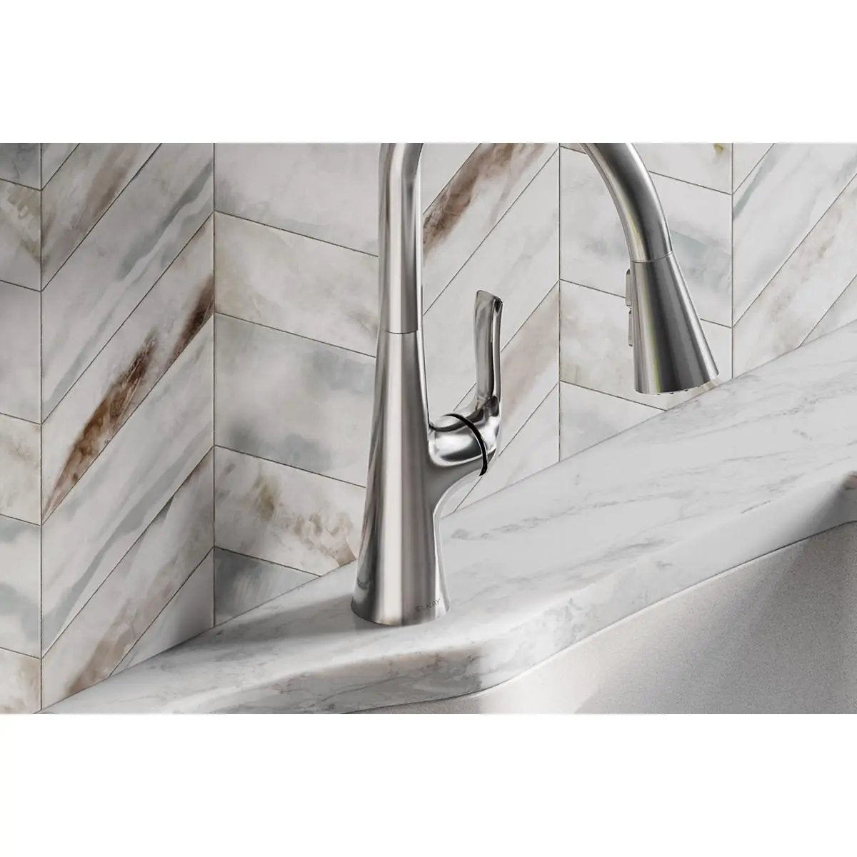 chrome kitchen faucet