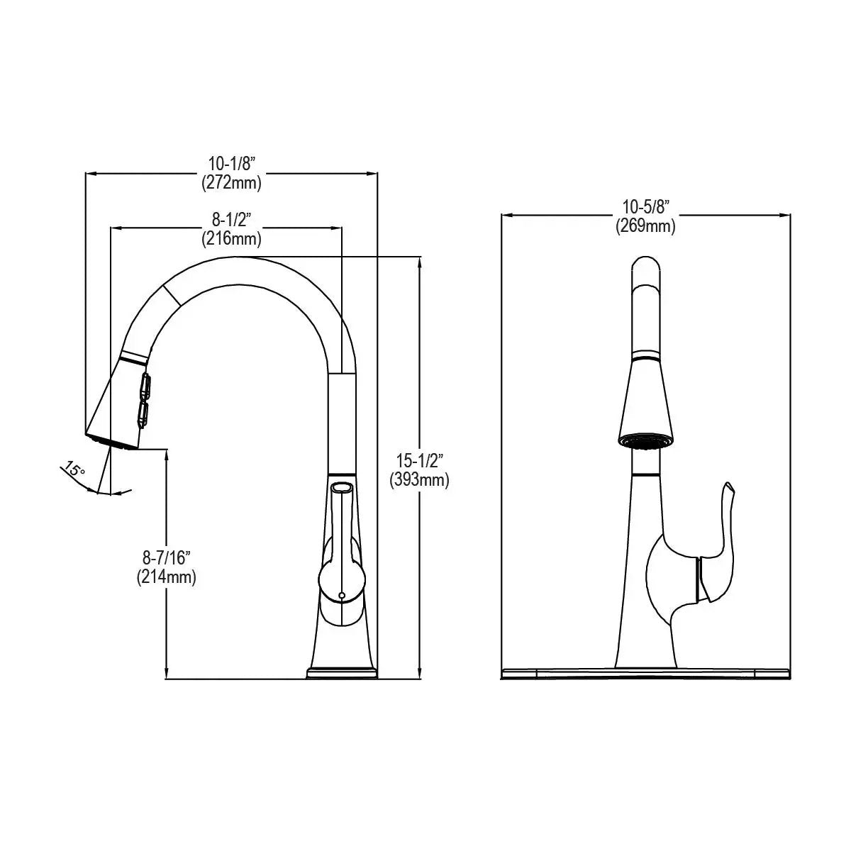 chrome kitchen faucet