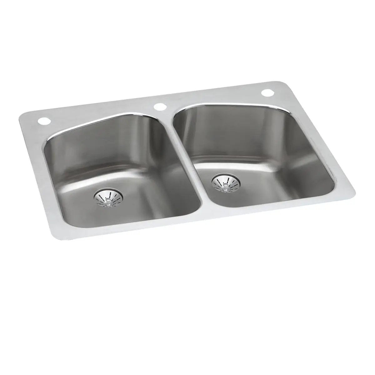 Elkay Lustertone Classic 33" x 22" x 9" Equal Double Bowl Dual Mount Sink with Perfect Drain by Elkay