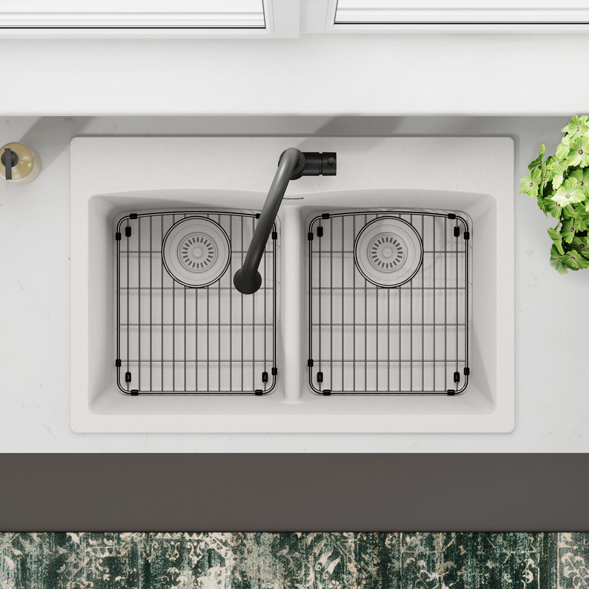 polished stainless steel bottom grid