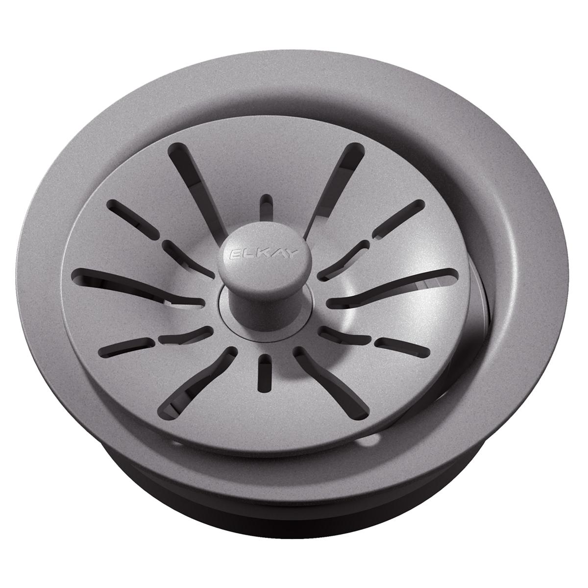 Elkay Quartz Perfect Drain 3-1/2" Polymer Disposer Flange with Removable Basket Strainer and Rubber Stopper
