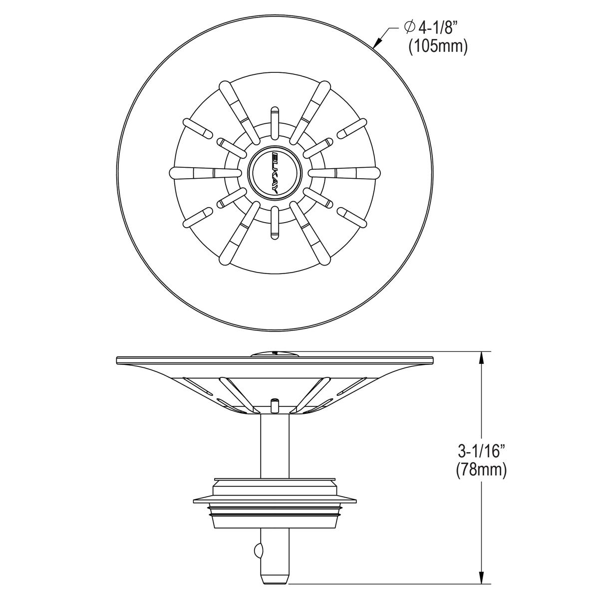 black removable polymer basket strainer