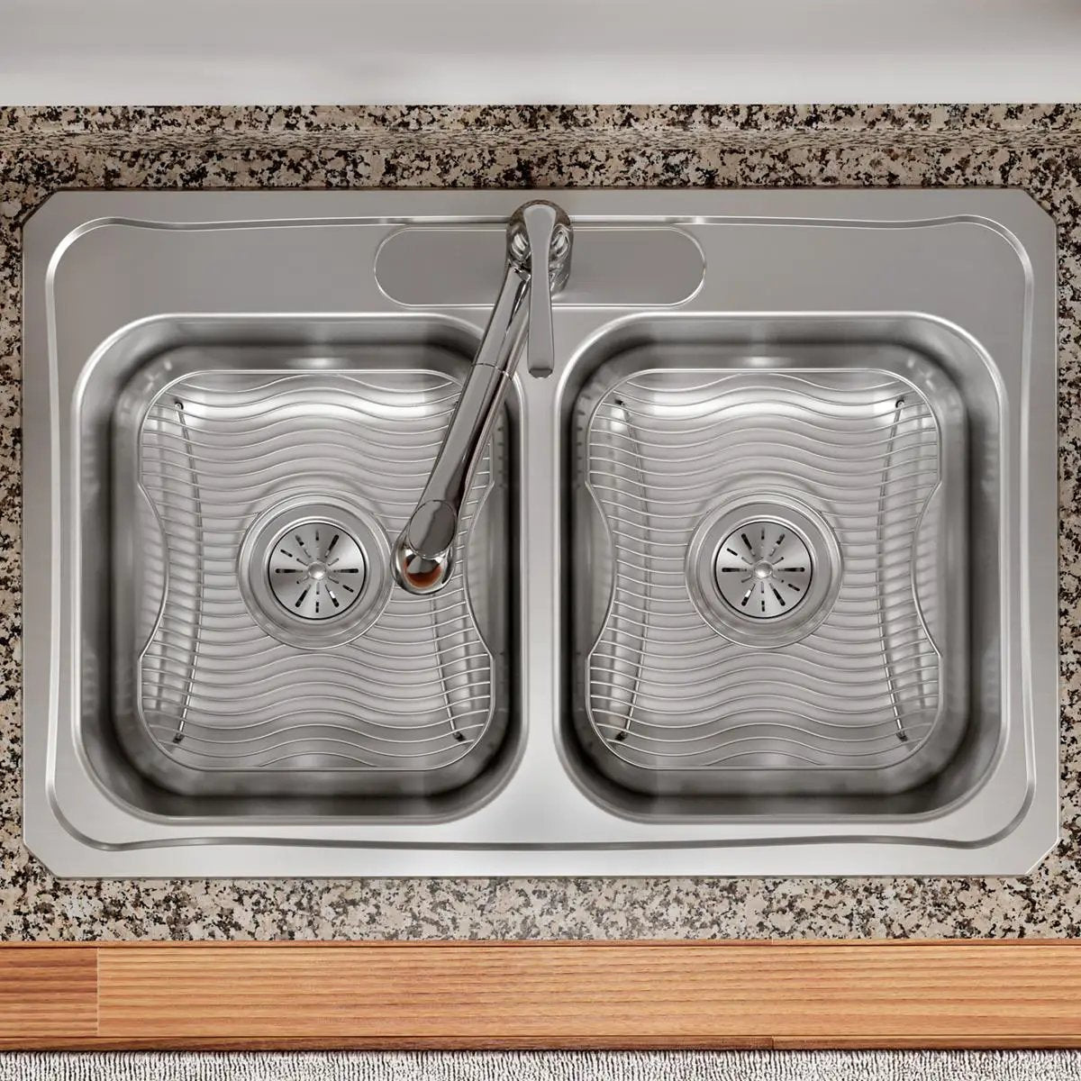 polished stainless steel bottom grid