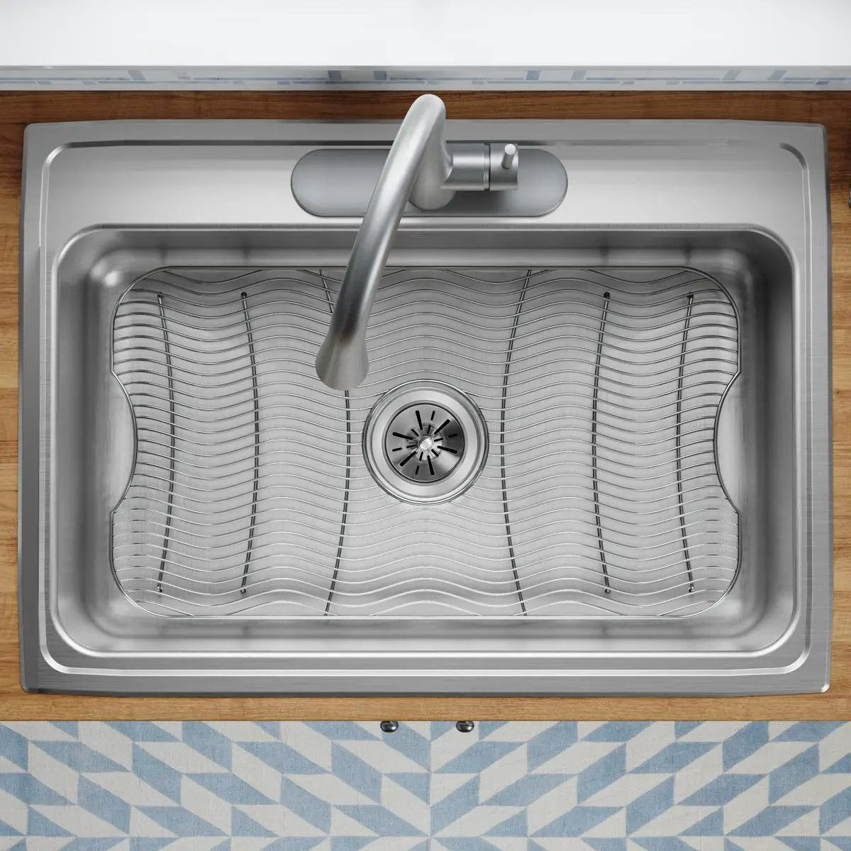 polished stainless steel bottom grid