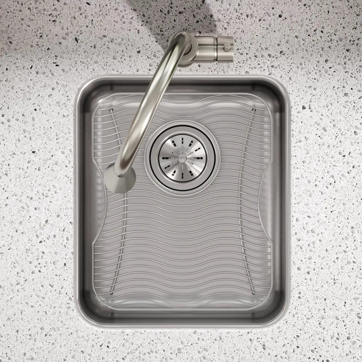 polished stainless steel bottom grid