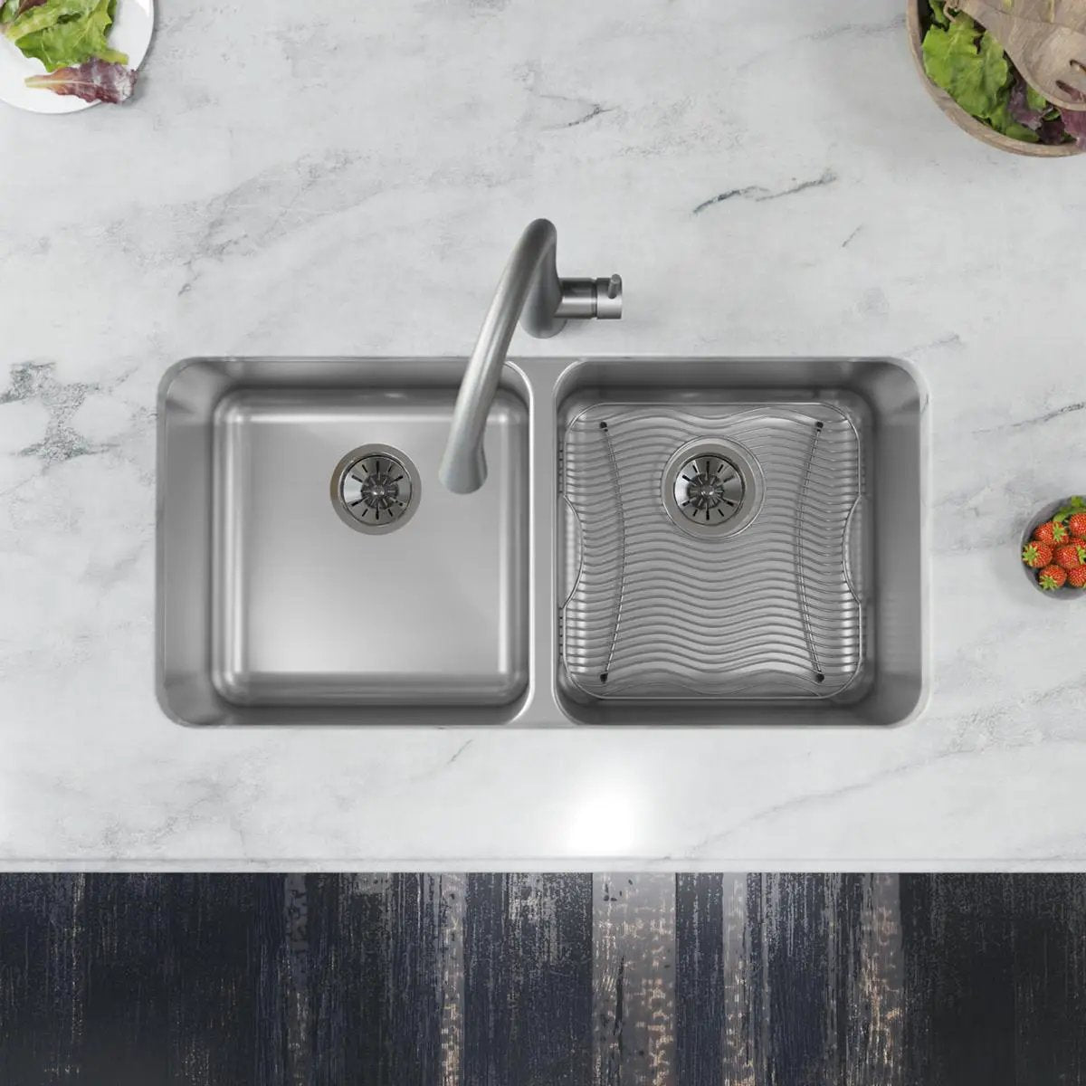 polished stainless steel bottom grid