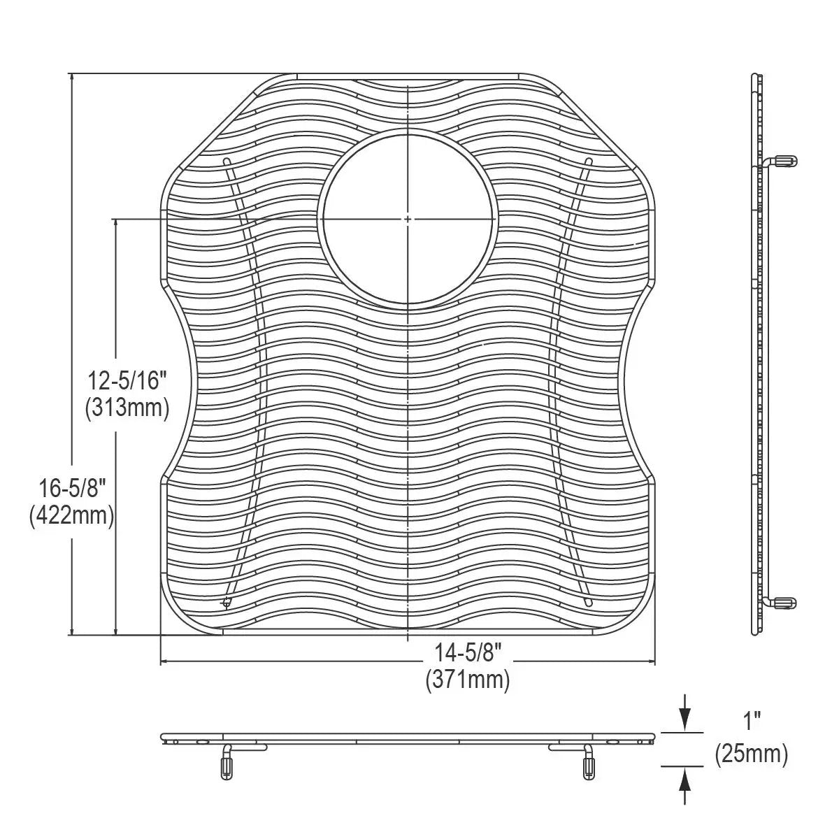polished stainless steel bottom grid