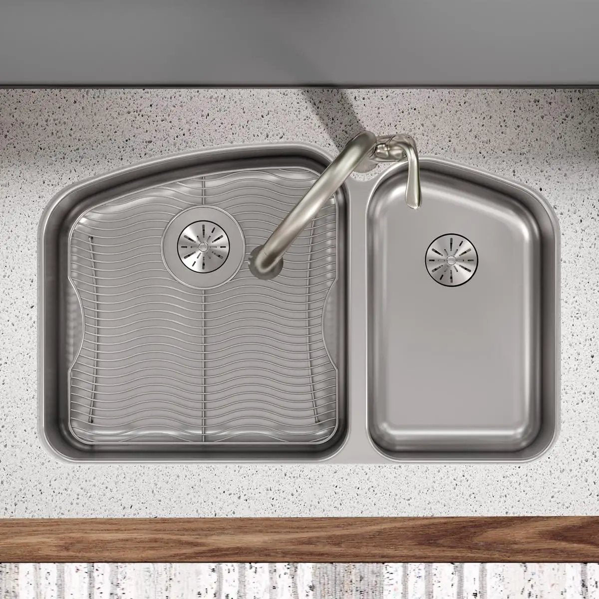 polished stainless steel bottom grid