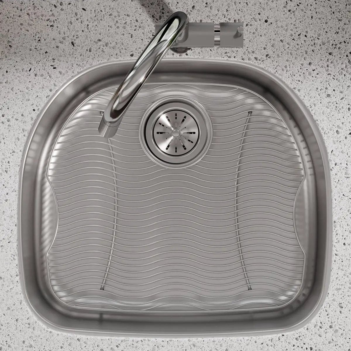 polished stainless steel bottom grid