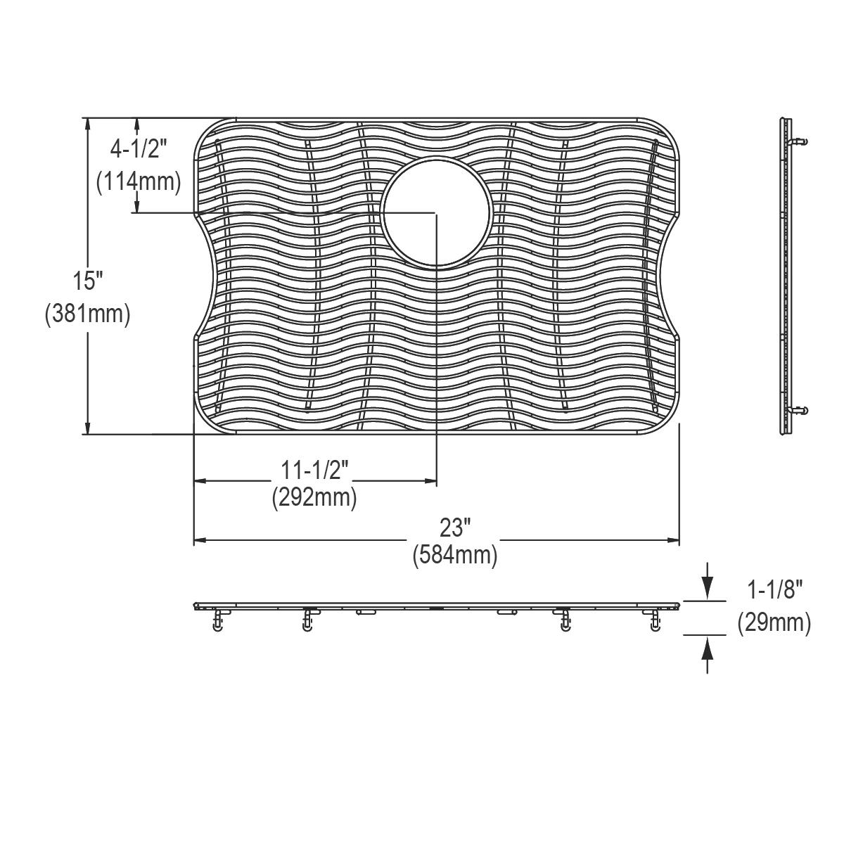 polished stainless steel bottom grid