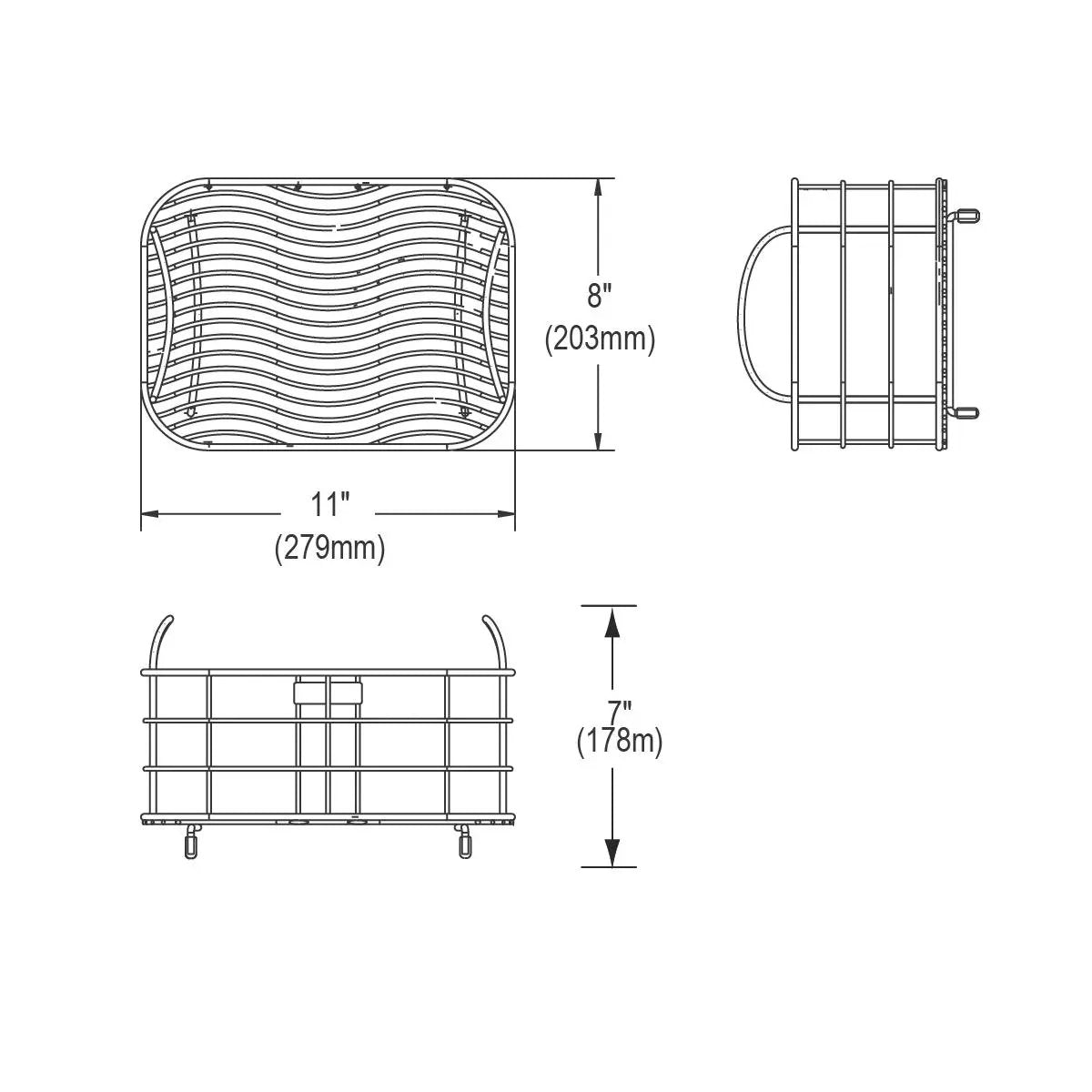 polished stainless steel rinsing basket