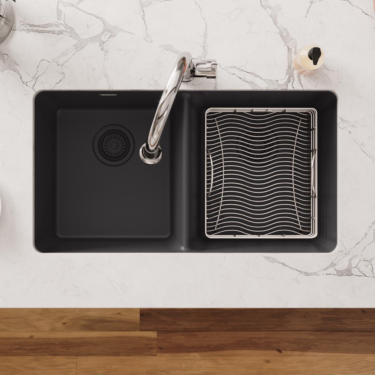 polished stainless steel rinsing basket