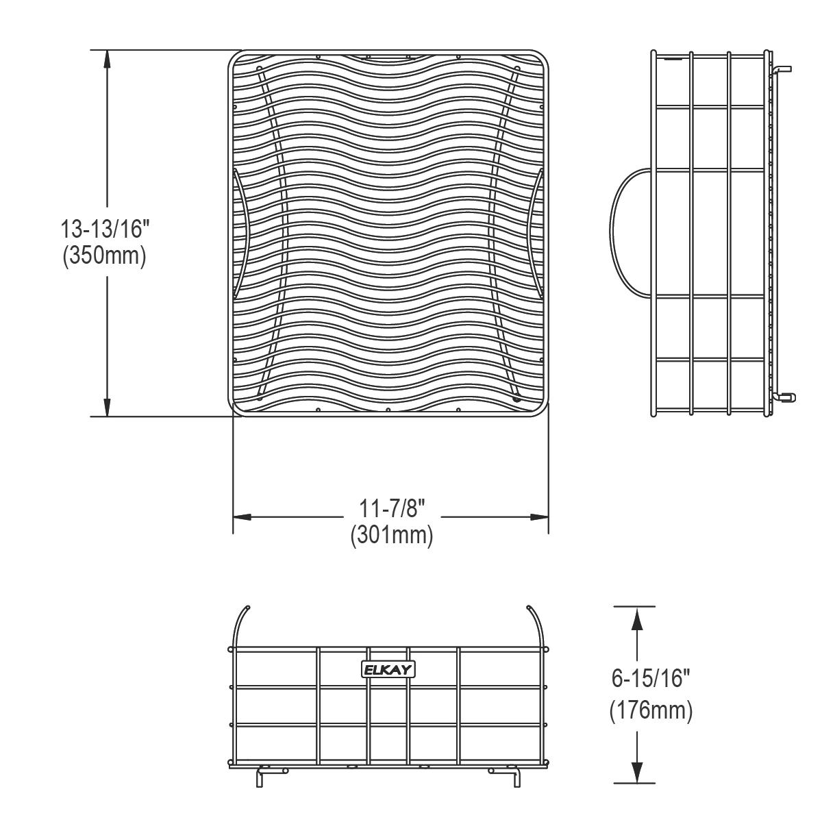polished stainless steel rinsing basket