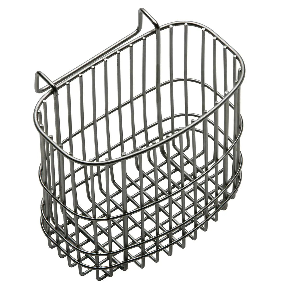 polished stainless steel utensil caddy