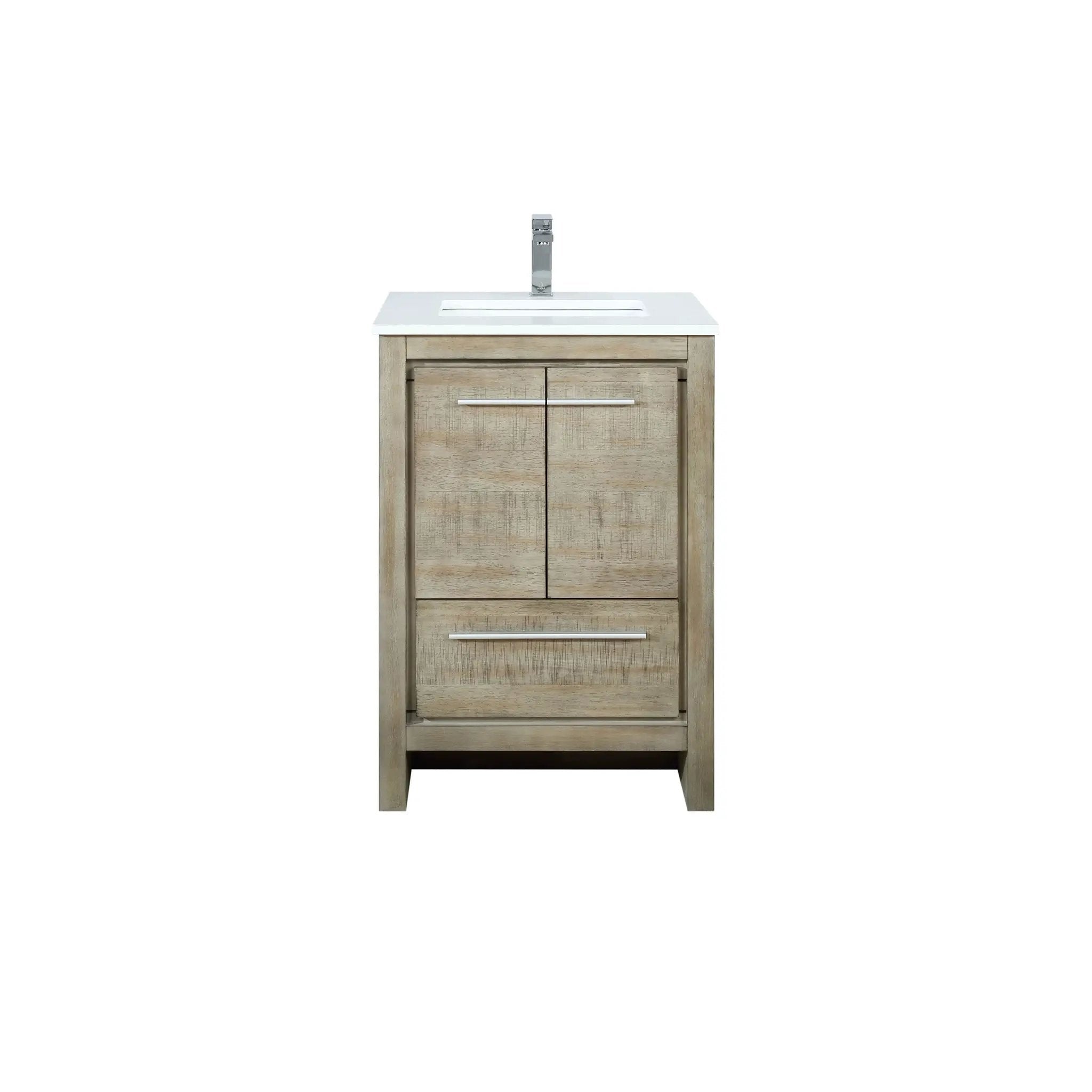 Lexora Lafarre 24 in W x 20 in D Rustic Acacia Bath Vanity and White Quartz Top by Lexora