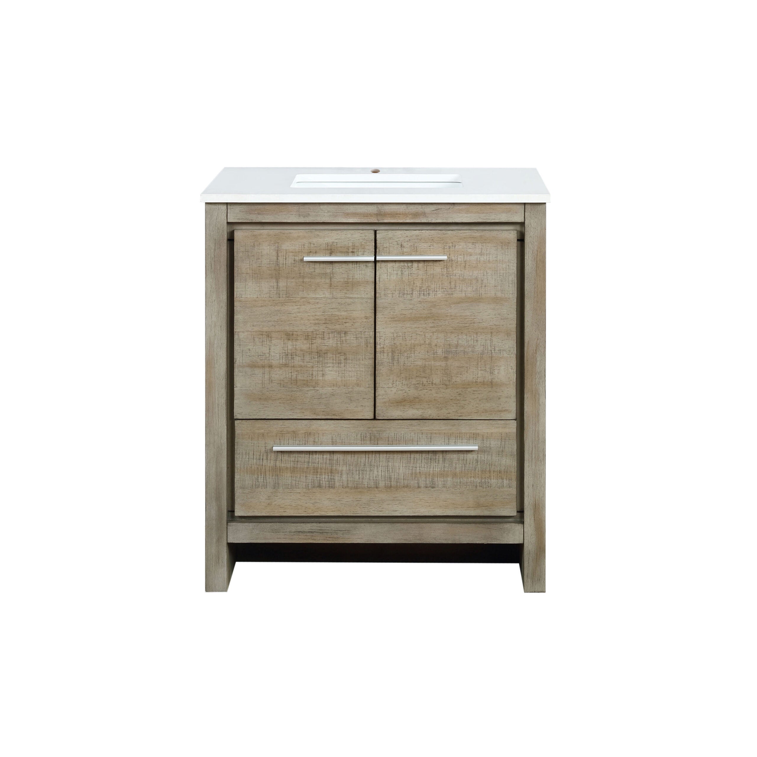 Lexora Lafarre 30 in W x 20 in D Rustic Acacia Bath Vanity and White Quartz Top