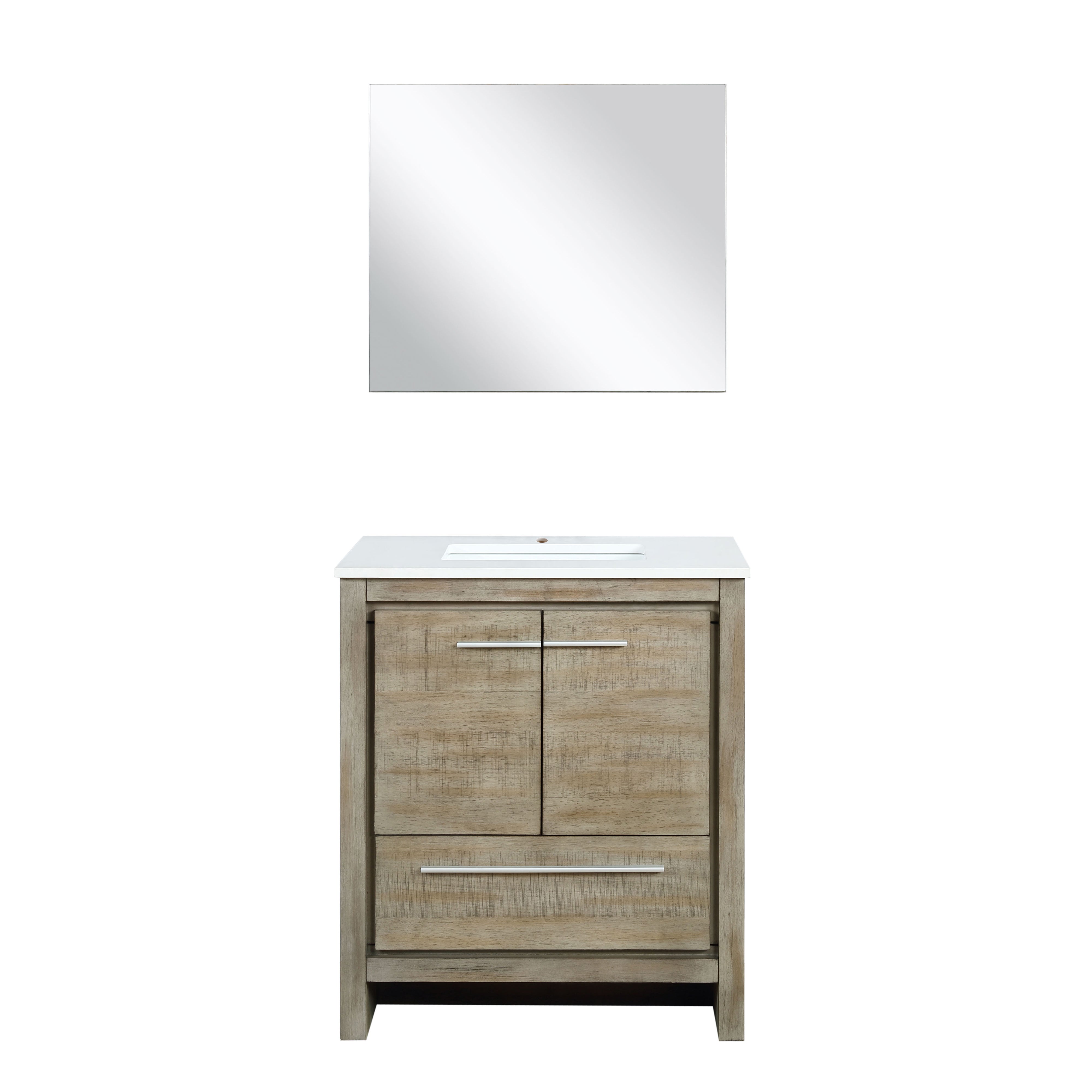 Lexora Lafarre 30 in W x 20 in D Rustic Acacia Bath Vanity and White Quartz Top