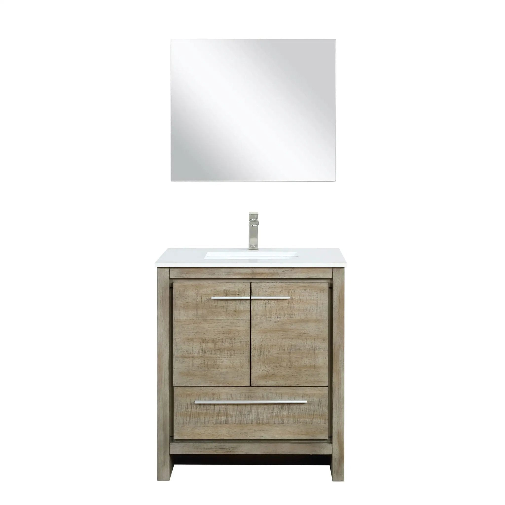 Lexora Lafarre 30 in W x 20 in D Rustic Acacia Bath Vanity and White Quartz Top by Lexora