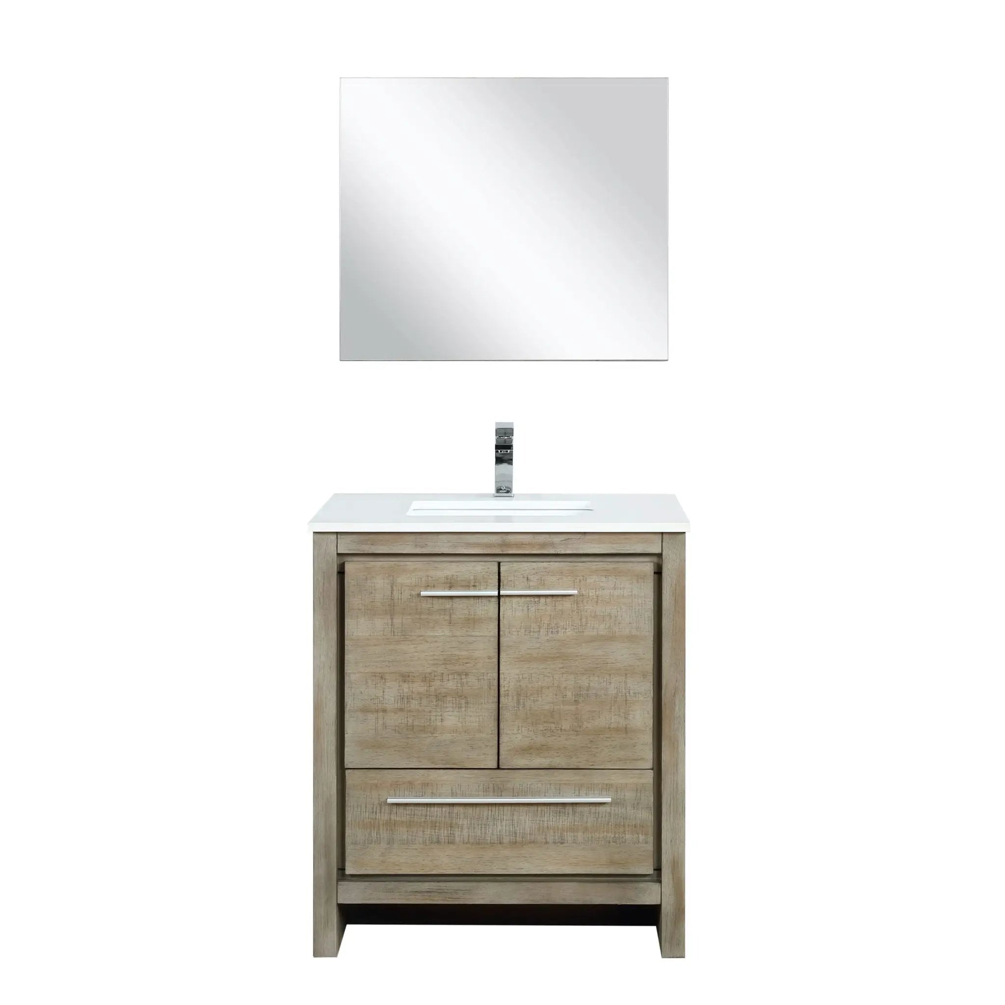 Lexora Lafarre 30 in W x 20 in D Rustic Acacia Bath Vanity and White Quartz Top by Lexora