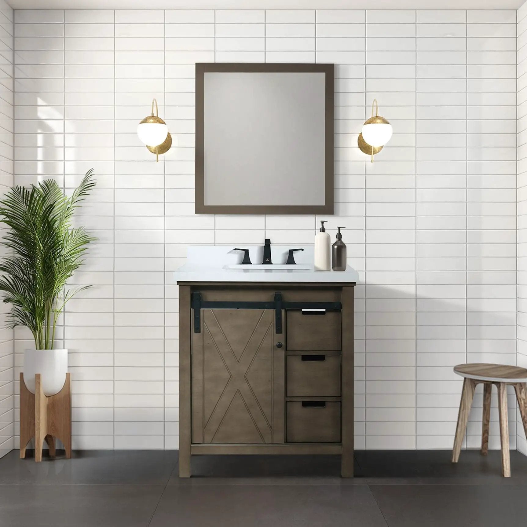 rustic brown vanity