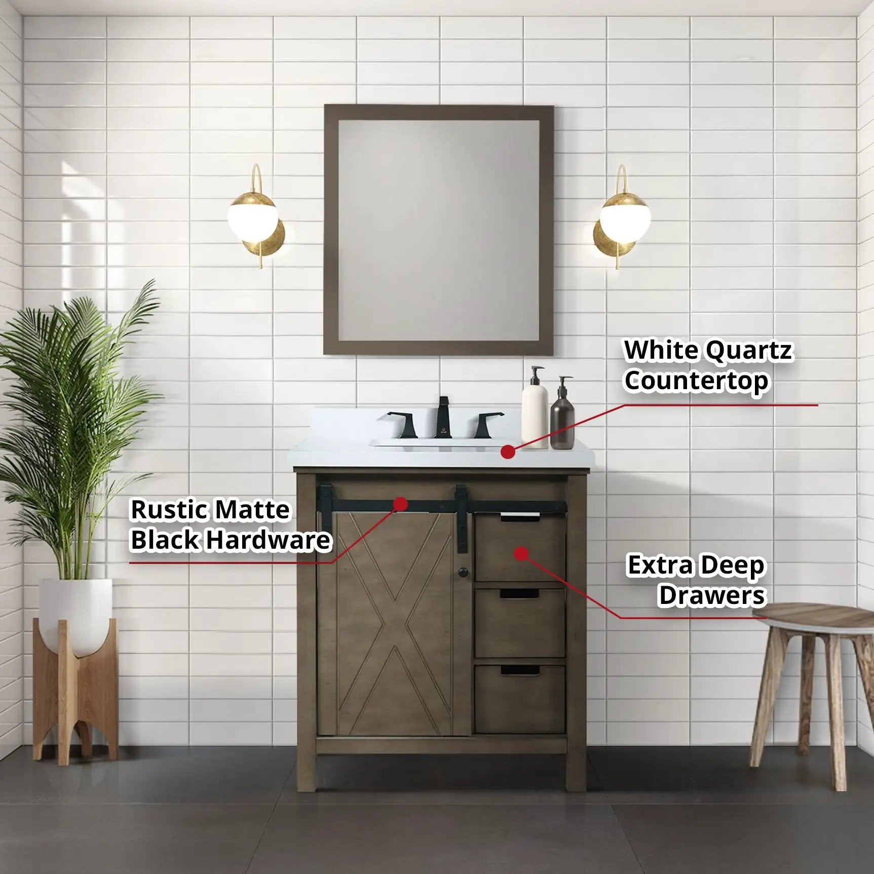 rustic brown vanity