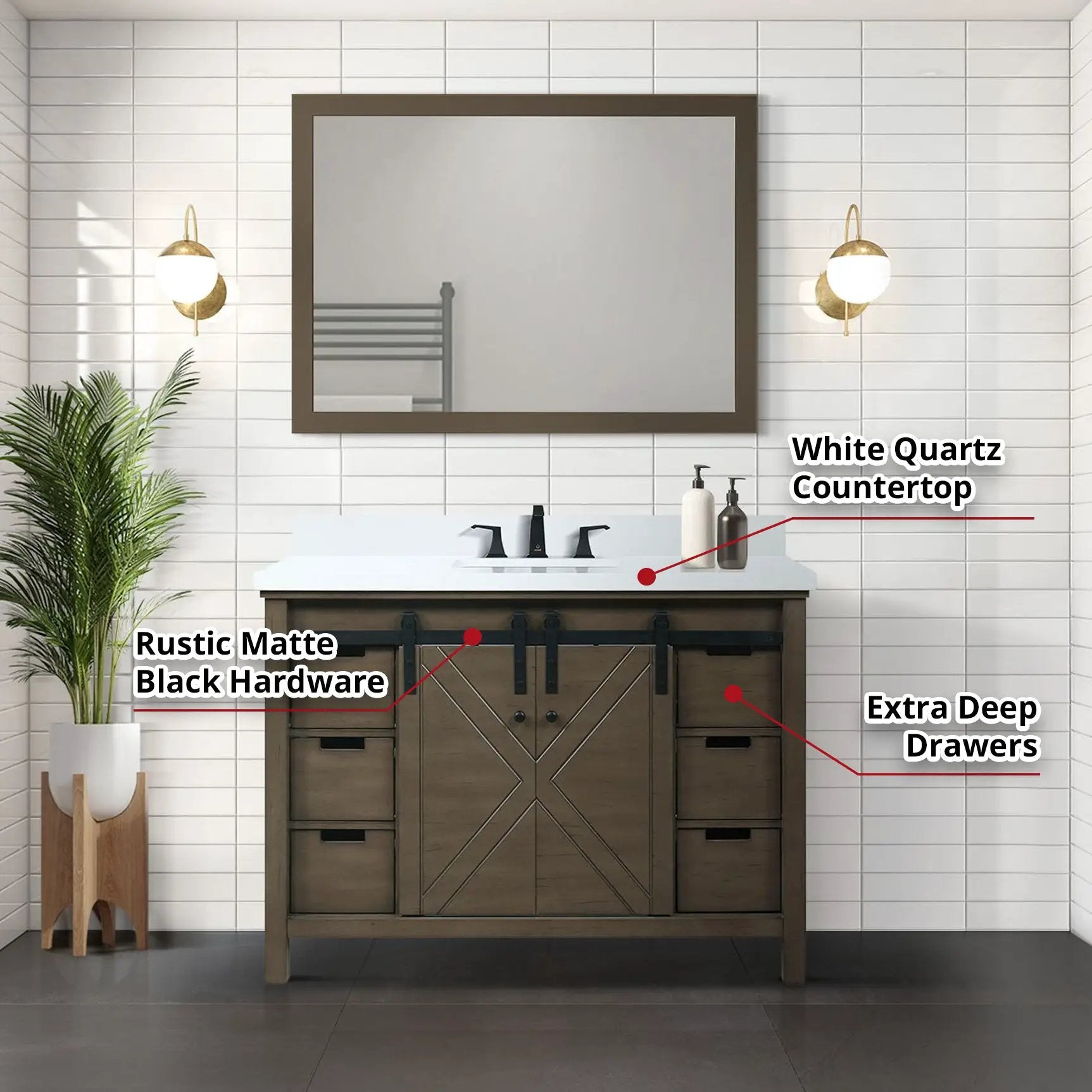 rustic brown vanity